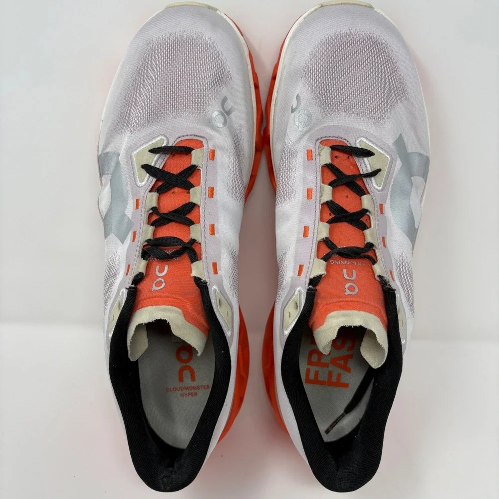 On Cloudmonster Hyper Men's Size 12 Orange White Running Shoes (3ME10131906)
